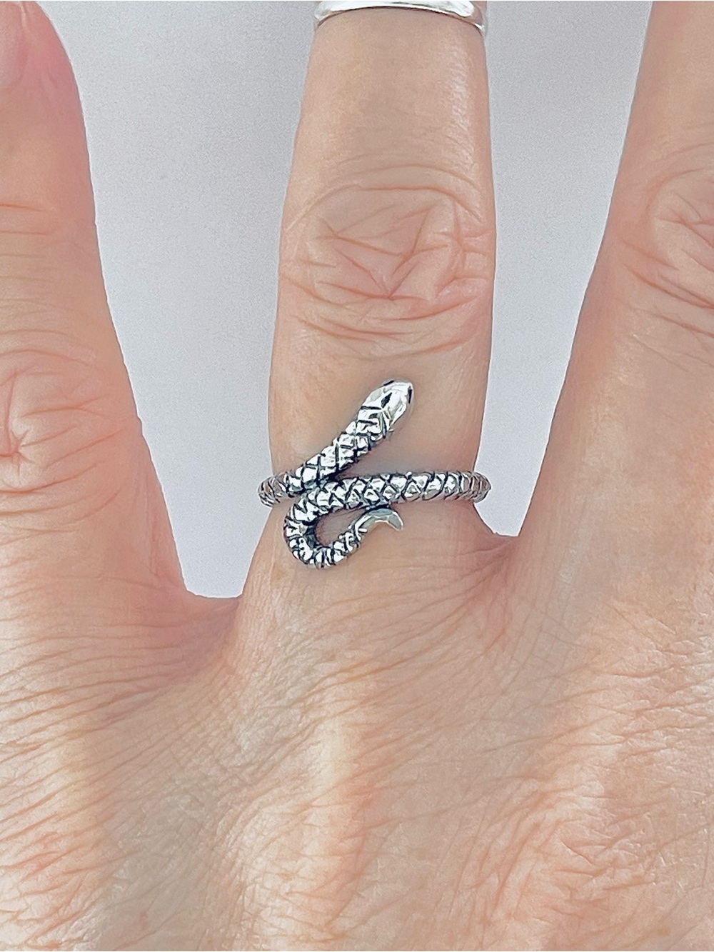 🐍TOP SELLER 🐍 Sterling Silver Snake Ring, Reptile Animal Silver Rings, Snakes - Picture 12 of 13